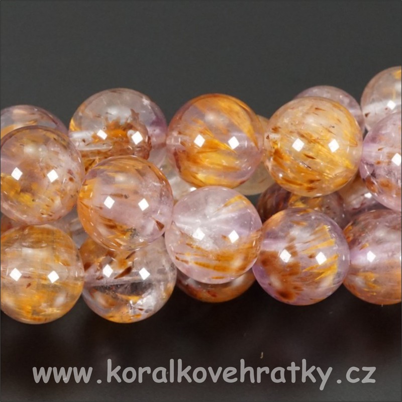 Minerální korálky, 6,5-7 mm, Kakoxen / balení 4 ks