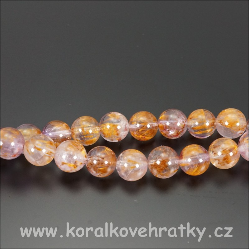 Minerální korálky, 6,5-7 mm, Kakoxen / balení 4 ks