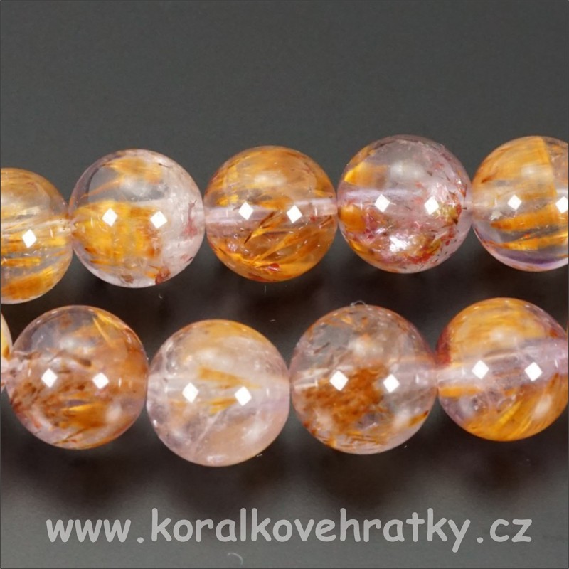 Minerální korálky, 6,5-7 mm, Kakoxen / balení 4 ks