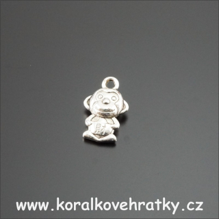 Přívěsek opice, kov, 16x10mm, barva platina ( balení 20 ks )