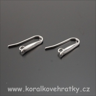 Náušnice široký hák, nerez 18x9mm/ balení 2 páry