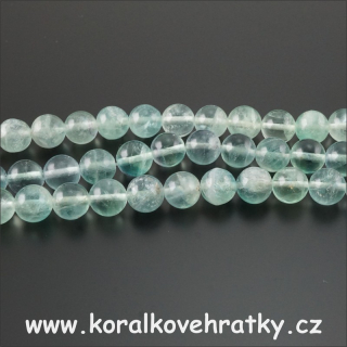 FLUORIT, 8mm, minerální korálky/ balení 20 ks