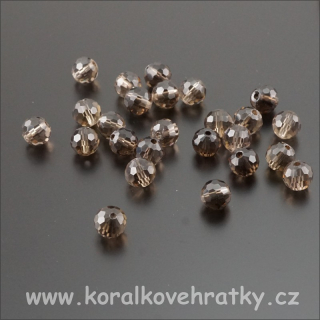 Minerální korálky, 6 mm, Záhněda fasetovaná / balení 15 ks