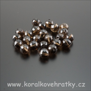 Minerální korálky, 8 mm, Záhněda fasetovaná / balení 10 ks