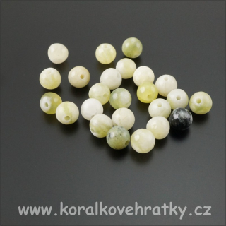 Minerální korálky, 5,5-6 mm, Jadeit (multi)/ balení 30 ks