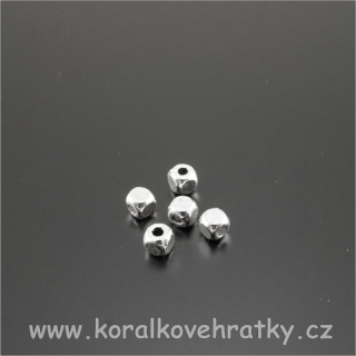 Korálek, kov, mezikus, 4x4m, (balení 40 ks)