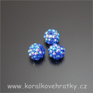 Korálek plastový se šatony 10x12 mm modrý ( balení 40 ks )