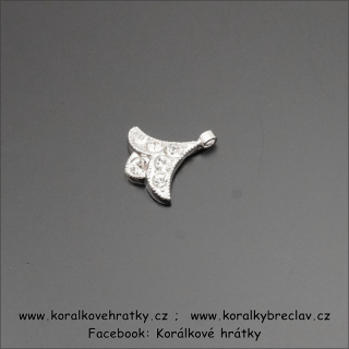 Přívěsek se štrasovými kamínky, 14x13mm/  balení 10 ks 