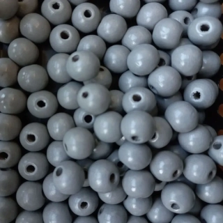 Korálky dřevěné, 10 mm, šedé ( balení 200ks )