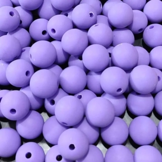 Korálky MATT plast kulička 14mm - fialová (balení 1000g +/- 10g)