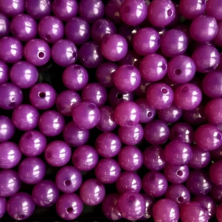 Korálky plast kulička 14mm -fialové (balení 440 ks )