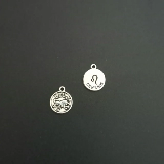 Přívěsek, kov, znamení cca 12 mm LEV / balení 10 ks