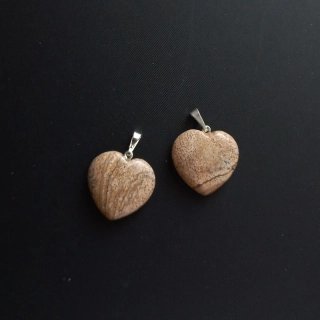 Přívěšek srdce JASPIS obrázkový cca 20 mm / balení 2 ks