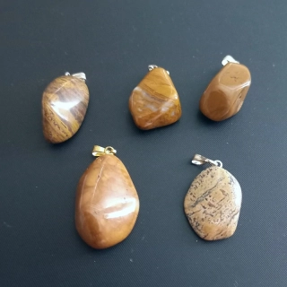 Přívěšek JASPIS mix cca 22 až 30 mm mm / balení 5 ks