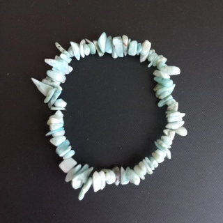 Náramek minerální, larimar tromlovaný