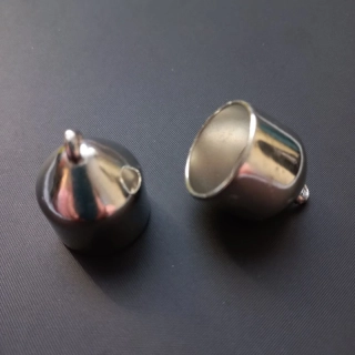Kaplík kovoplast maxi 25x20mm, barva stříbrná, otvor 18 mm/ balení 14 ks