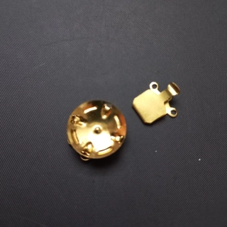 Zapínání, záponka, obdélníková cca. 20x0,5 mm, 1řadá, kov barva zlatá/ balení 40 ks