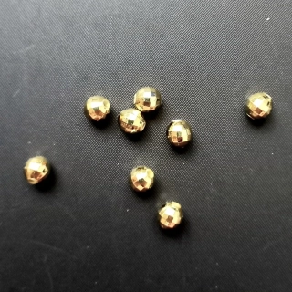 Korálek plastový 6 mm,"disco koule", barva sv. zlatá/ balení 277 ks