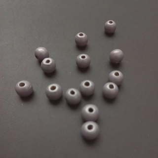 Korálky dřevěné, 8 mm šedé ( balení 215g )