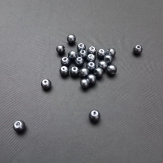 Korálek voskovaný 4mm, barva hematit / balení 300 ks