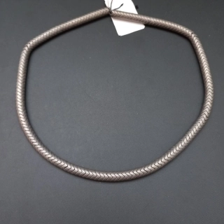 HEMATIT, cik-cak disk, pokovený barva šedá, návlek cca. 40cm, minerální korálky