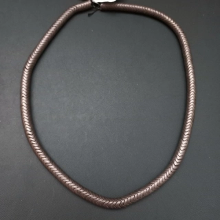 HEMATIT, cik-cak disk, pokovený barva dnědá, návlek cca. 40cm, minerální korálky
