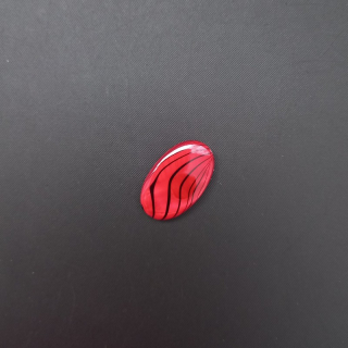Korálek perleť 25x15 mm červený/ balení 3 ks