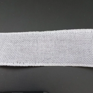 Stuha jutová 40 mm, bílá s drátem/ balení 9 m
