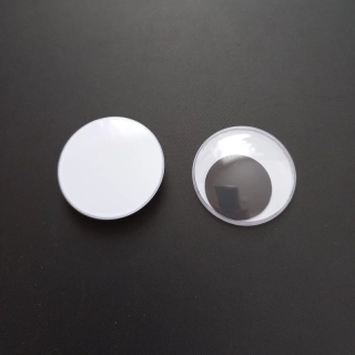 Oči plastové, kulaté, pohyblivé, k nalepení 35 mm/ balení 24 ks