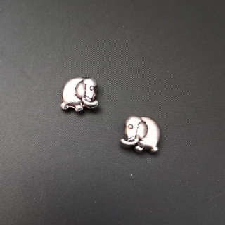 Korálek, mezikus, slon 13x12 mm, barva platina/ balení 5 ks