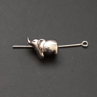 Mezikus NEREZ OCEL, velkodírový korálek SLON 13x8 mm, česká výroba