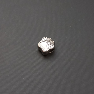 Mezikus NEREZ OCEL, velkodírový korálek TLAPKA 9x10x7mm, česká výroba