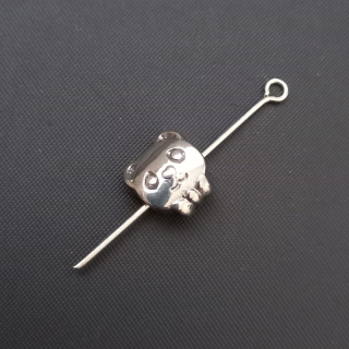 Mezikus NEREZ OCEL, velkodírový korálek hlava MEDVÍDKA 8x8x6mm, česká výroba