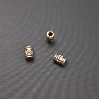 Korálek kovový váleček 7x5mm, barva platina / balení 25ks