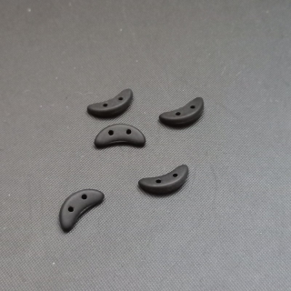 Korálek sklo, dvojdírkový,  Crescent 3x10 mm černá mat, 3 g / min. objednávka  9 g