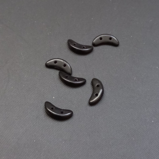 Korálek sklo, dvojdírkový,  Crescent 3x10 mm černá, 3 g / min. objednávka  9 g