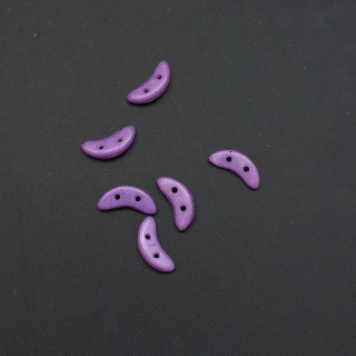 Korálek sklo, dvojdírkový,  Crescent 3x10 mm barva fialová3 g / min. objednávka  9 g