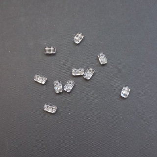 Korálek sklo, dvojdírkový, RULLA 3X5 mm, čirý, 5 g / min. objednávka 15 g