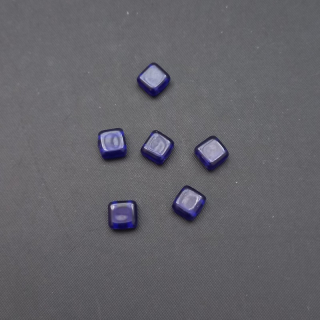 Korálek sklo, dvoudírkový, TILA 6x6mm, cobalt blue / balení 40 ks 