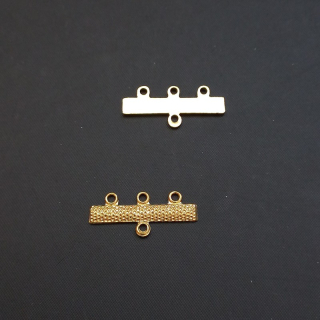 Ramínko kov 23x10 mm, 3 řady, barva zlatá / balení 32 ks