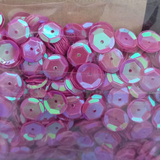 Flitr kulatý lomený, 8 mm, 15g fialový s AB / balení 3 ks