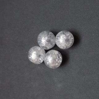 Korálek sklo 7,6 mm, práskaný šedostříbrný / balení 88 ks 