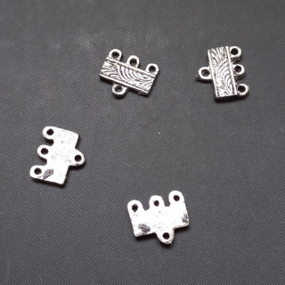 Rozdělovník/ramínko třířadé 12x10 mm, barva platina mm / balení 28 ks