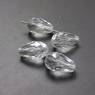 Korálek hruška 18x12mm, sklo čirá / balení 8 ks