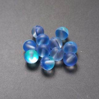 Korálky, 8 mm, imitace, "opalit" modrý / balení 10 ks