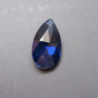 Vachtle ,sklo, 28x18mm, barva safír (1dírka)