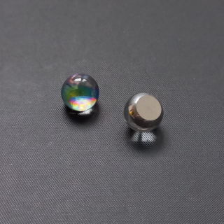 Půlperle mačkaná 10 mm (AB) krystal / balení 2 ks marea