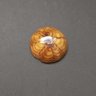 Kabošon, sklo, 22mm, barva hnědožlutá