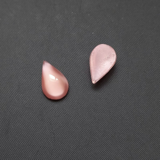 Kabošon "kočičí oči" slza 13x8 mm sv. růžový/ balení 4 ks