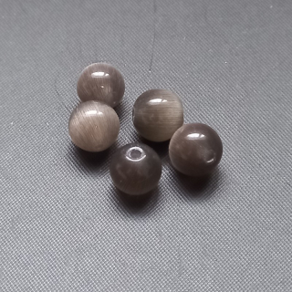 Korálky mačkané kočičí oči, 8mm, sklo, tm. šedé č.9 (balení 25 ks)